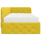 Cornice del letto ad angolo Giallo 90 x 190 cm Velluto