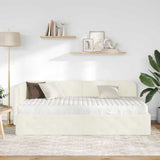Cornice del letto ad angolo Crema 90 x 190 cm Velluto