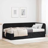 Cornice del letto ad angolo Nero 90 x 200 cm Velluto