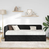 Cornice del letto ad angolo Nero 90 x 200 cm Velluto