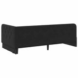 Cornice del letto ad angolo Nero 90 x 200 cm Velluto