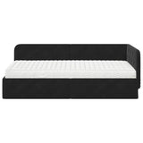 Cornice del letto ad angolo Nero 90 x 200 cm Velluto