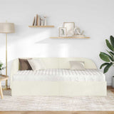 Struttura Letto Angolare con Materasso 2 pcs Crema Velluto