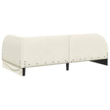 Struttura Letto Angolare con Materasso 2 pcs Crema Velluto