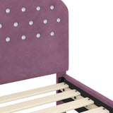 Struttura letto bambini con testata Viola 80 x 200 cm Velluto