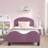 Struttura letto bambini con testata Viola 80 x 200 cm Velluto