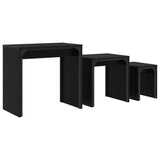 Tavolino da salotto 3 pcs Rovere Nero Legno truciolato