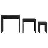 Tavolino da salotto 3 pcs Rovere Nero Legno truciolato