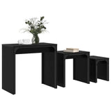 Tavolino da salotto 3 pcs Rovere Nero Legno truciolato