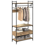 Guardaroba con cassetto rovere artigianale 89 x 39 x 184.5 cm