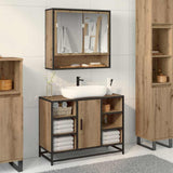 Scaffale da parete con porta Rovere artigianale 65 x 20 x 60 cm