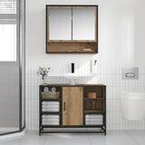 Scaffale da parete con porta Rovere artigianale 65 x 20 x 60 cm