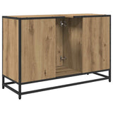 Mobile da Bagno con porta Rovere artigianale 90 x 33 x 60 cm