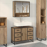 Mobile da Bagno con cassetto Rovere artigianale 80 x 33 x 60 cm