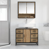 Mobile da Bagno con cassetto Rovere artigianale 80 x 33 x 60 cm