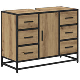 Mobile da Bagno con cassetto Rovere artigianale 80 x 33 x 60 cm