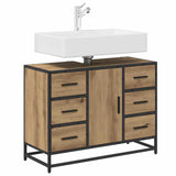 Mobile da Bagno con cassetto Rovere artigianale 80 x 33 x 60 cm