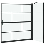 Schermo per Bagno e Doccia Nero e trasparente 116 x 68 x 128 cm