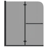 Involucro Doccia Nero 95 x 140 cm Vetro ESG e Alluminio