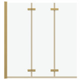 Involucro Doccia Oro 130 x 138 cm Vetro ESG e Alluminio