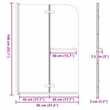 Involucro Doccia Oro 95 x 140 cm Vetro ESG e Alluminio