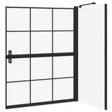 Schermo per Bagno e Doccia Nero e trasparente 116 x 68 x 128 cm