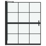 Schermo per Bagno e Doccia Nero e trasparente 116 x 68 x 128 cm