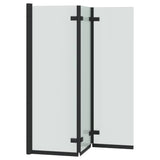 Involucro Doccia Nero 130 x 138 cm Vetro ESG e Alluminio