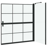 Schermo per Bagno e Doccia Nero e trasparente 116 x 68 x 128 cm