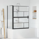 Schermo per Bagno e Doccia Nero e trasparente 116 x 68 x 128 cm