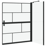 Schermo per Bagno e Doccia Nero e trasparente 116 x 68 x 128 cm