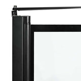 Schermo per Bagno e Doccia Nero e trasparente 116 x 68 x 128 cm