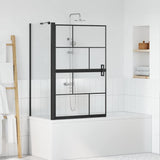 Schermo per Bagno e Doccia Nero e trasparente 116 x 68 x 128 cm