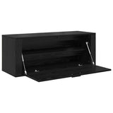 Mobile per scarpe con lo scaffale Rovere nero 100 x 35 x 38 cm