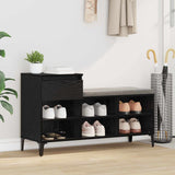 Mobile per scarpe con cassetto Rovere nero 102 x 36 x 60 cm