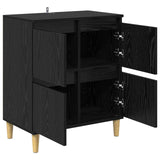 Credenza Rovere Nero 60 x 35 x 70 cm Legno truciolato