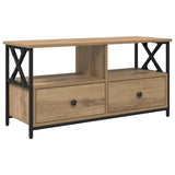 Mobile TV con cassetto Rovere artigianale 90 x 33 x 45 cm