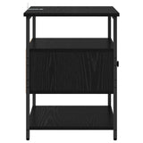 Armadio da Notte Rovere Nero 40 x 42 x 56 cm Legno truciolato