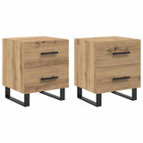 Armadio da Notte 2 pcs Rovere artigianale 40 x 35 x 47,5 cm