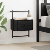 Armadio da Notte Rovere Nero 35 x 30 x 51 cm Legno truciolato