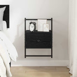 Armadio da Notte Rovere Nero 35 x 30 x 51 cm Legno truciolato