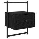 Armadio da Notte Rovere Nero 35 x 30 x 51 cm Legno truciolato
