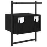 Armadio da Notte Rovere Nero 35 x 30 x 51 cm Legno truciolato