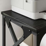 Supporto per Stampante Regolabile Rovere Nero 40 x 30 x 31 cm