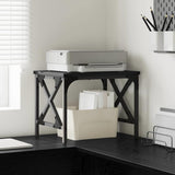 Supporto per Stampante Regolabile Rovere Nero 40 x 30 x 31 cm