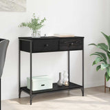 Tavolo consolle Rovere Nero 75 x 34,5 x 75 cm Legno truciolato