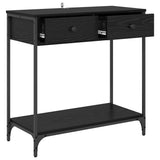 Tavolo consolle Rovere Nero 75 x 34,5 x 75 cm Legno truciolato