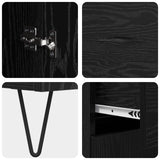 Credenza Rovere Nero 69,5 x 34 x 90 cm Legno truciolato