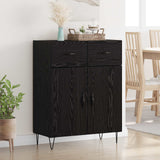 Credenza Rovere Nero 69,5 x 34 x 90 cm Legno truciolato