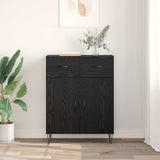 Credenza Rovere Nero 69,5 x 34 x 90 cm Legno truciolato